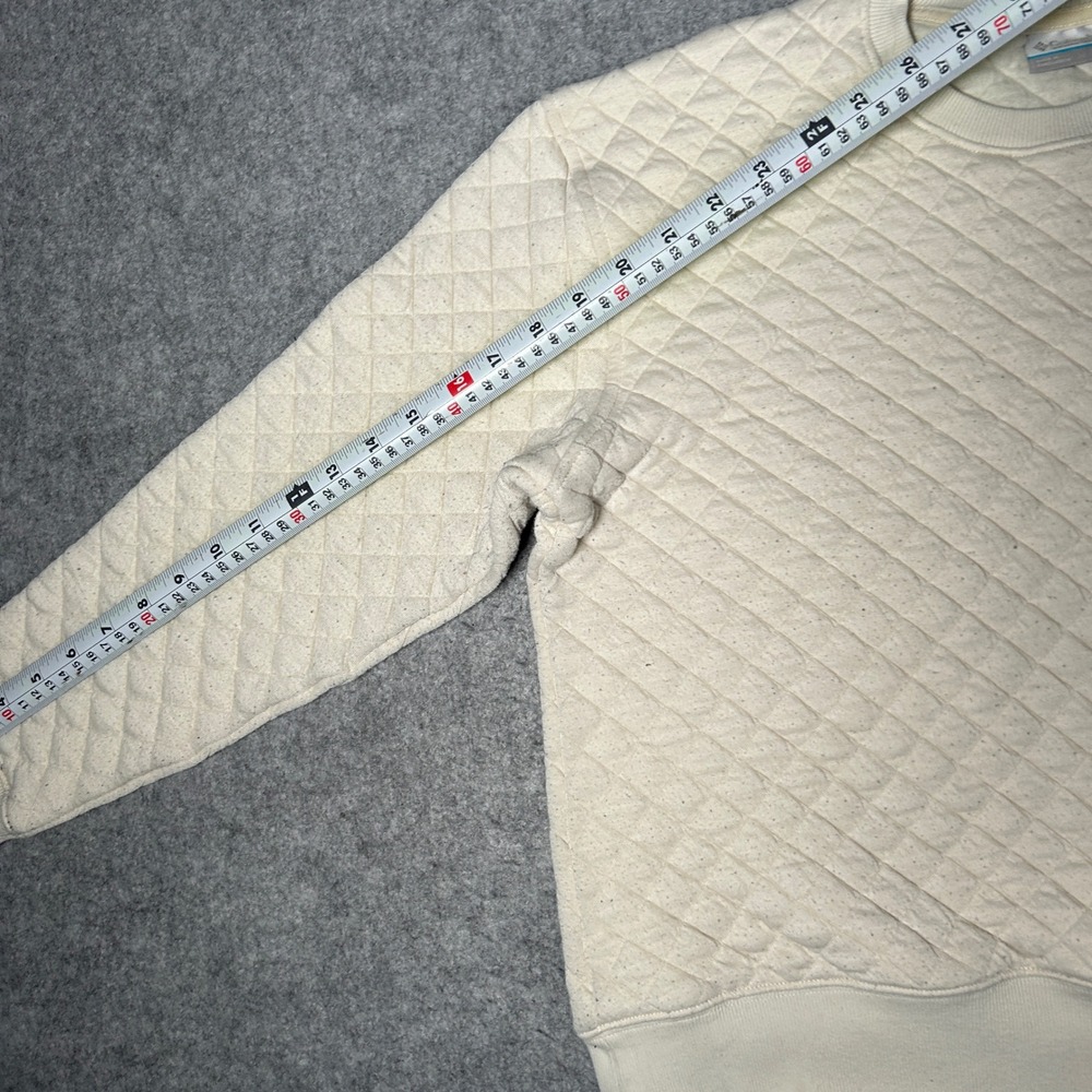 Columbia Sweatshirt Womens XL Cream Quilted Crewneck Pullover‎ Outdoor Casual - Picture 6 of 15